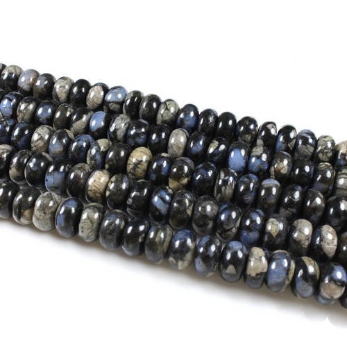 5 perles abacus en opale grise naturelle +/- 10 x 6mm    lbp00250 