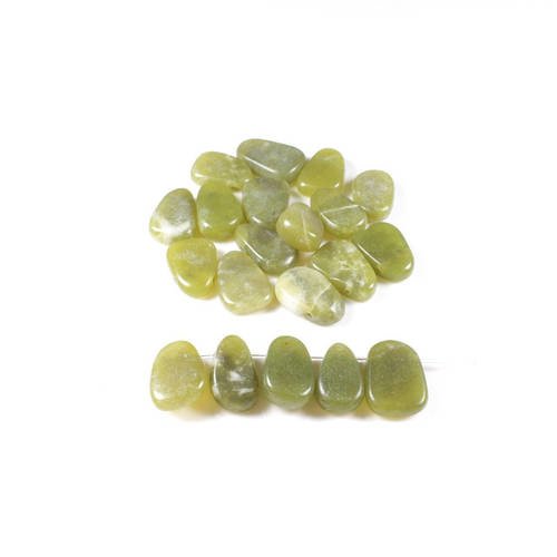 10 pendentifs en jade olive +/- 13 x 9mm  lbp00066 