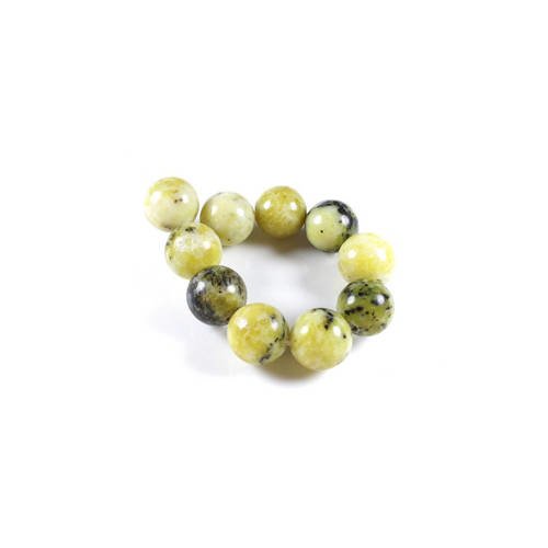 10 perles en jaspe turquoise jaune naturel 10mm     lbp00030 