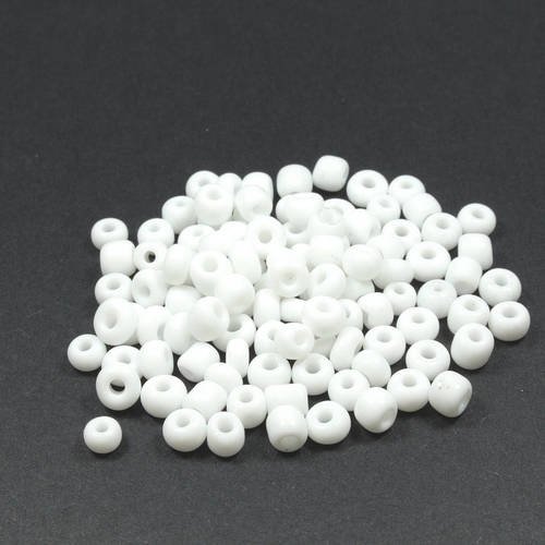 20g de perles de rocaille blanc +/- 4mm    lbp00362 