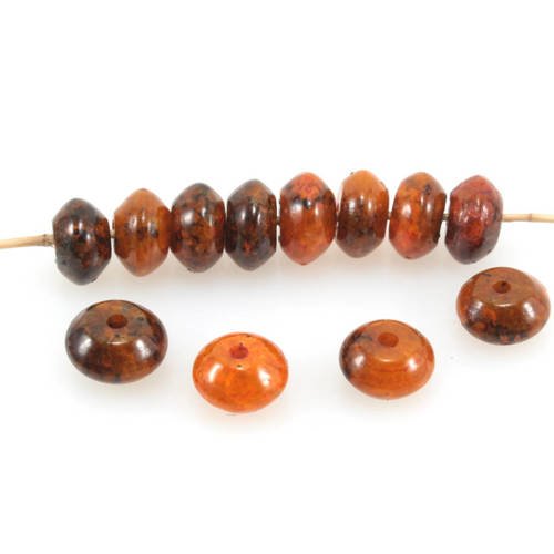 20 perles abacus de chrysocolle naturelle ( teintées )     lbp00143 