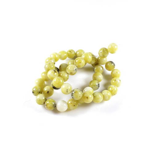 20 perles en jaspe turquoise jaune naturel 6mm          lbp00032 