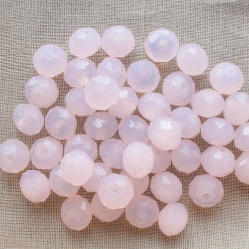 20 perles en verre abacus facettées rose pâle 10 x 7mm           lbp00191b 