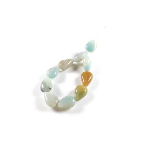 5 perles goutte en amazonite naturelle multicolore 12 x 8 x 6mm       lbp00270 