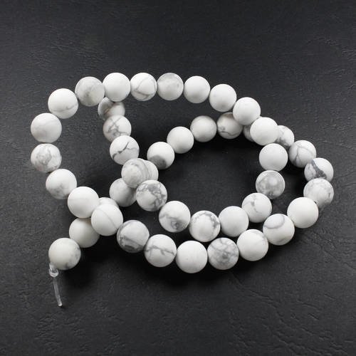 10 perles en howlite naturelle givrée +/- 8 à 8,5mm  lbp00169