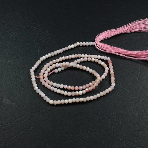 10 très petites perles facettées en opale rose naturelle  +/- 2 à 2.3mm   lbp00437