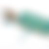 1 grand pendentif bois 38x64mm rectangulaire turquoise bijou boho (pb72) 