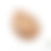 1 pendentif goutte coquillage nacre beige marron 40x55mm (pn79) 