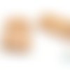 1 pendentif nacre coquillage beige marron 30x50mm rectangulaire (pn80) 