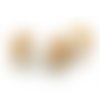 3 grosses perles 16mm verre blanc beige artisanat indien (pv727) 