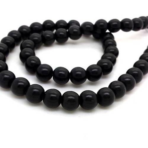 50 perles 8mm howlite noir (ph224) 