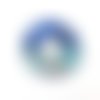 2 cabochons 25mm fille kawai dôme en verre bleu rond (cab173) 