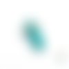 1 pendentif pointe turquoise laiton argenté 8x28mm (ph213) 