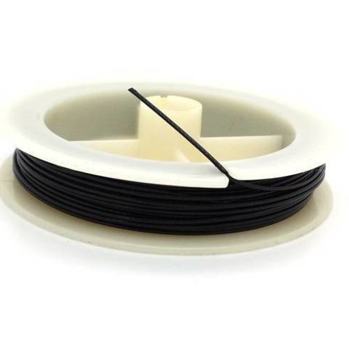 10m fil acier câblé 1mm gainé noir (fil149) 