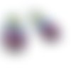 2 breloques poupée russe bleu violet émail métal argenté matrioshka (bre575) 