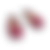 2 breloques poupée russe rose rouge émail métal argenté matrioshka (bre576) 