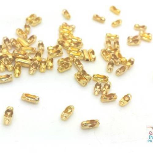 100 embouts pour chaîne billes 1.5mm métal doré or ( f73) 