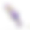 1 pendentif fille poupée articulée, métal argenté émail violet mauve 24x58mm (bre509) 