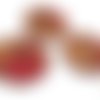 1 grand donut 45mm céramique grecque rouge cuivré (pc194) 