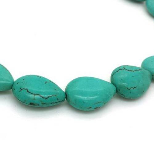 10 perles gouttes howlite bleu turquoise 13x18mm idéales boucles d'oreilles(ph187) 