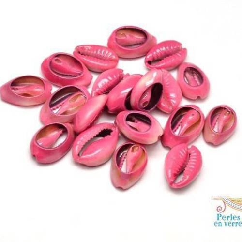 10 coquillages cauris roses 11x16mm bijou bracelet été (pn58) 