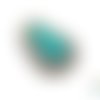 Turquoise: 1 très grand pendentif  argent vieilli et howlite 50x75mm(bre455) 