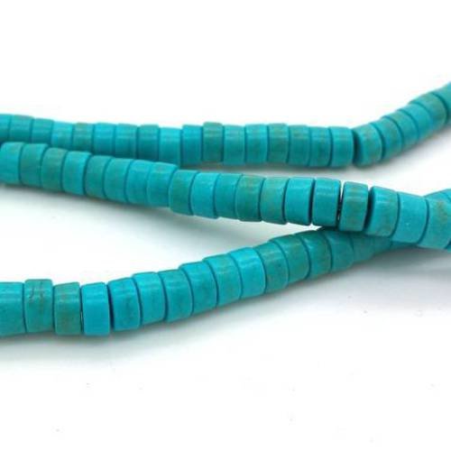 50 perles heishi rondelles howlite turquoise 3x6mm (ph174) 