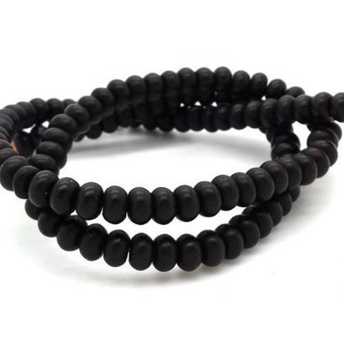 95 perles noires en howlite forme boulier 4x6mm (ph170) 