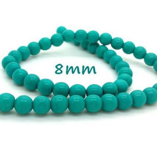 50 perles howlite turquoise 8mm (ph112) 