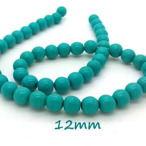 10 perles howlite turquoise 12mm (ph162) 