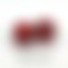 2 grosses perles lampwork rouge brique, artisanat indien, 16x18mm (pv633) 
