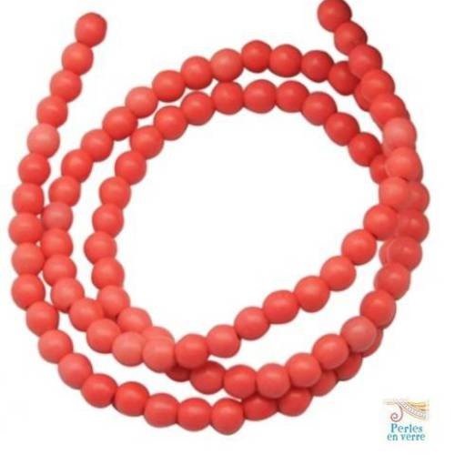 95 perles rondes 4,5mm howlite corail orangé, idéales pour bracelet wrap (ph140) 