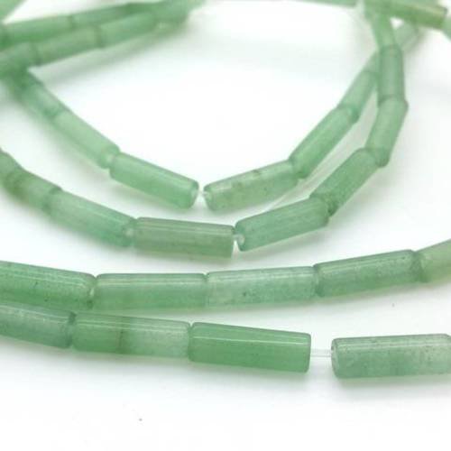 Aventurine: 6 perles tubes 4x13mm (pg166) 