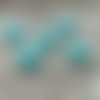 5 petits cabochons howlite turquoise, carrés à coller 6x6m (cab86) 
