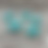 5 petits cabochons howlite turquoise, à coller, 6x10mm,(cab85) 