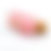 1 pendentif breloque glace fraise, rose pâle,  bijou gourmand kawai, 20x44mm (bg12) 