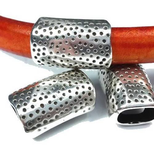 1 perle tube en zamak  pour cuir regaliz 6x11mm (re22) 