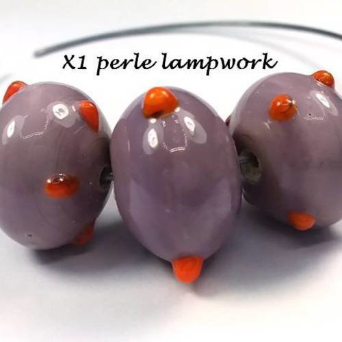 2 perles en verre lampwork mauve 12x19mm, artisanat indien (pv580) 