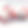 3 perles blanches spirales rouges 16mm en verre lampwork, artisanat indien (pv578) 