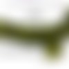 12 perles olivine en verre artisanal indien, 6x9mm (pv573) 