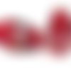 Rouge: 2 grandes perles gouttes en verre et aventurine, artisanat indien, 14x22mm (pv521) 