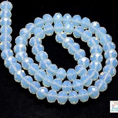 20 perles en verre opalescent, abacus 6x8mm (pv504) 