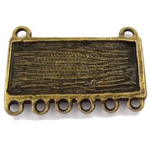 5 pendentifs connecteurs chandeliers rectangulaires, bronze sans nickel  (co102) 