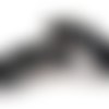 1 perle tube lampwork noir et blanc, à pois façon dalmatien, 9x35mm (pv472) 