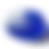 1 perle palet façon murano, verre feuille d'argent et bleu foncé, 5x28mm ( pv415) 