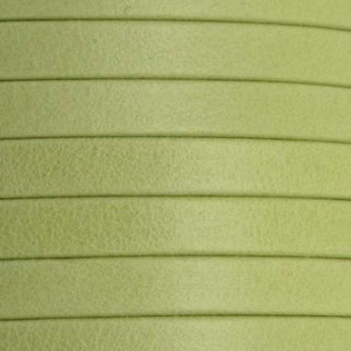 40cm cuir plat doublé largeur 5mm vert anis (cui104) 
