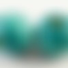 30 perles en bois bleu turquoise 9x10mm (pb16) 