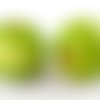 30 perles en bois vert pomme 9x10mm (pb14) 