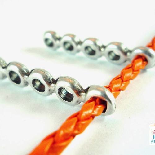 1 grand séparateur en zamack , 5 passages pour cordon 2mm, (pm125) 