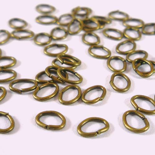 200 anneaux ovales bronze sans nickel, 4x5mm (ap115) 